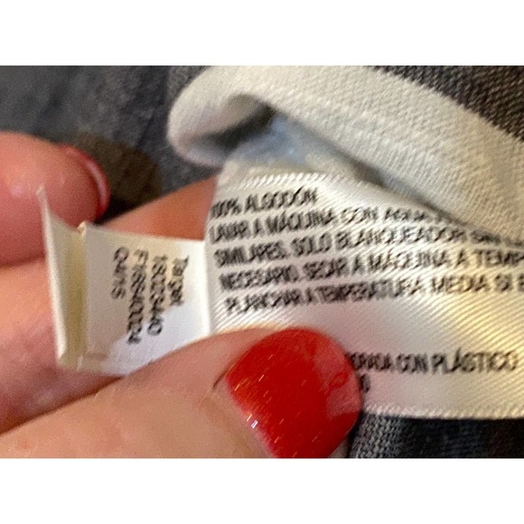 NEW Merona Button Up Tunic XXL Gray & White Striped 100% Cotton - Picture 5 of 5